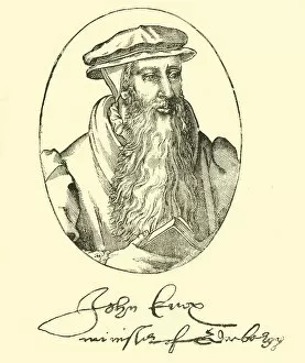 Autograph Gallery: Portrait and Autograph of John Knox, c1550-1560, (1890). Creator: Unknown