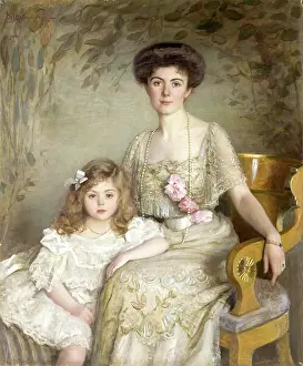 Double Portrait Prints: Portrait of A.V.Balashova (Born Gendrikova) with Her Daughter