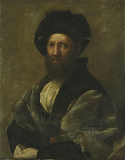Raffaello Urbino Prints: Portrait of B. Castiglione. Copy after Raphael