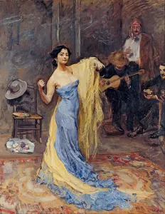 Russian Art Critics Prints: Portrait of the ballerina Anna Pavlova (1881-1931), 1904. Artist: Slevogt, Max (1868-1932)