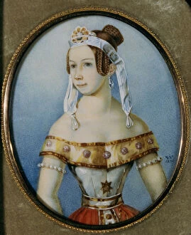 Portrait of the ballerina Varvara Volkova (1816-1898), 1836. Artist: Anonymous