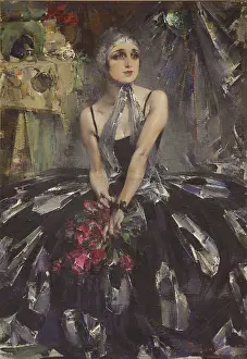 Vera Prints: Portrait of the ballet dancer Vera Fokina (1886-1958), 1927. Creator: Nikolay Feshin