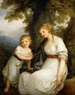 Portrait of Barbara Juliane von Krudener (1764-1824) With Her Son Paul. Artist: Kauffmann, Angelika (1741-1807)