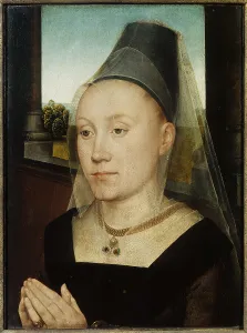 Moreel Prints: Portrait of Barbara van Vlaendenbergh, 1482. Creator: Memling; Hans (1433/40-1494)