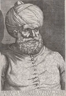 Naval Collection: Portrait of Barbarossa, 1535. Creator: Agostino Veneziano