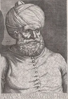 Agostino Prints: Portrait of Barbarossa, 1535. Creator: Agostino Veneziano