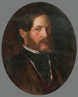 Gejza Prints: Portrait of Baron Gejza Mednyanszky, 1855. Creator: Kalman Rudnyanszky