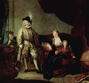 Baron Prints: Portrait of Baron von Erlach with his Family, 1711. Creator: Antoine Pesne
