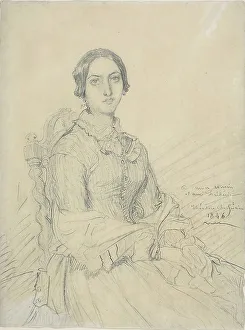 Théodore Chassériau Prints: Portrait of the Baroness Chassériau, 1846. Creator: Theodore Chasseriau