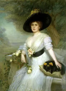 Roses Prints: Portrait of Baroness D. E. Grevenits, 1912. Creator: Victor Schtember