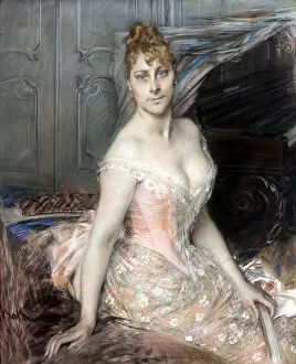 Pastel On Cardboard Collection: Portrait of the Baroness Malvina-Marie Vitta