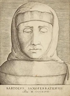 Sassoferrato Prints: Portrait of Bartolus de Saxoferrato (1313-1357). Creator: Vico, Enea (1523-1567)