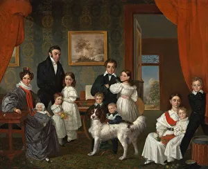 Civil Servant Prints: Portrait of the Baud family in their country house in Voorburg