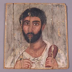Romano Egyptian Prints: Portrait of a Bearded Man, A.D. 100. Creator: Unknown