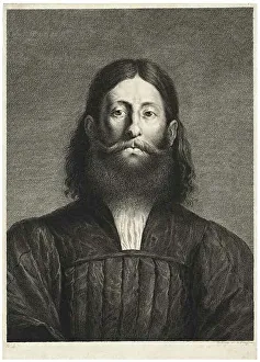 Portrait of a Bearded Man (so-called portrait of Giorgione), from Cabinet Reynst... 1655/58. Creator: Cornelis van Dalen II