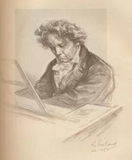 Beethoven Gallery: Portrait of Beethoven, 1920. Artist: Leonid Osipovich Pasternak