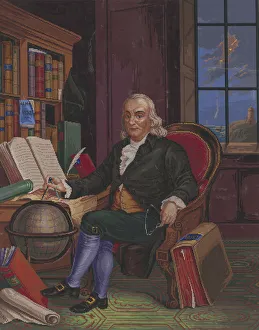 Franklin Prints: Portrait of Benjamin Franklin, ca 1845