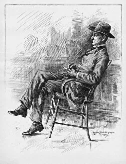 Hutchinson Collection: Portrait of Benjamin Peter Old Hutch Hutchinson, 1890. Artist: Goodman, Arthur Jule (?-1926)