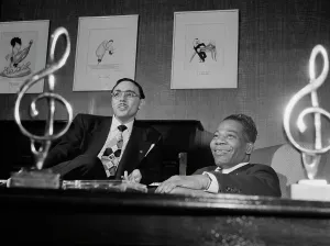 Music Industry Prints: Portrait of Bernie Benjamin and George (George David) Weiss in their office