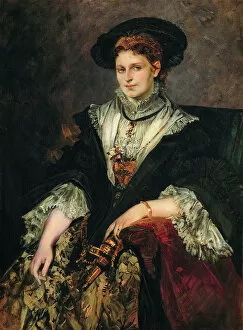 Portrait of Bertha von Piloty, 1872-1873. Artist: Makart, Hans (1840-1884)