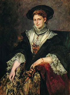 Portrait of Bertha von Piloty, 1872-1873. Artist: Makart, Hans (1840-1884) Portrait of Bertha von Piloty, 1872-1873. Artist: Makart, Hans (1840-1884)