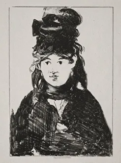 Edouard Manet French Prints: Portrait of Berthe Morisot, 1872. Creator: Edouard Manet (French, 1832-1883)