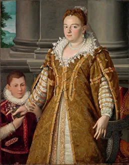 Portrait of Bianca Cappello (1548-1587), Grand Duchess of Tuscany with Her Son, ca 1580-1585. Creator: Allori, Alessandro (1535-1607)