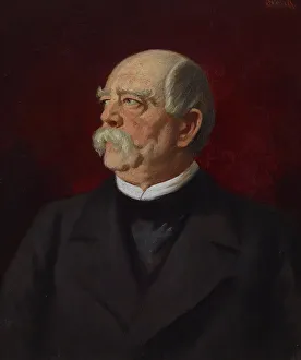 Otto Van Bismarck Prints: Portrait of Bismark, c1860. Creator: Carl Bersch