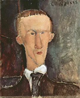 Modigliani Prints: Portrait of Blaise Cendrars, 1917. Creator: Modigliani; Amedeo (1884-1920)