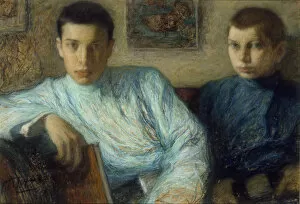 Pastel On Cardboard Collection: Portrait of Boris and Alexander Pasternak, 1905. Artist: Pasternak, Leonid Osipovich (1862-1945)