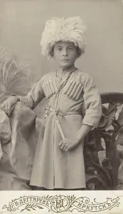 Caucasus Asia Prints: Portrait of a boy Leonid in a Caucasian national costume