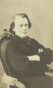 Portrait of Brahms, 1862 / 80. Creator: Johann Reiner