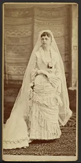 Bridal Prints: Portrait of a bride, about 1880-1890. Creator: Unknown