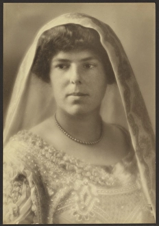 Beads Prints: Portrait of a Bride with Beaded Dress, 1907-1943. Creator: Louis Fleckenstein