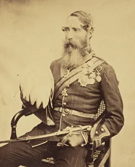 Felix Beato Prints: Portrait of Brigadier General Sir Charles Van Straubenzee, 1860. Creator: Felice Beato