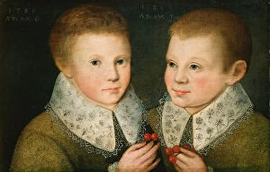 Cherries Gallery: Portrait of Two Brothers, 1586. Creator: Marcus Gheeraerts, the Younger