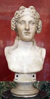 Portrait bust of Dionysus, God of Wine and patron of wine making