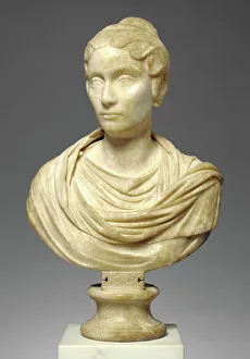 Antonine Period Prints: Portrait Bust of a Woman, A.D. 150-160. Creator: Unknown
