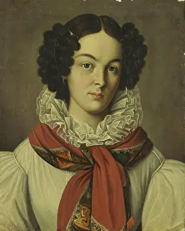 Curly Hair Prints: Portrait of Camilla Ivasheva, 1831. Creator: Nikita Kozlov
