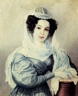 Decemberist Gallery: Portrait of Camilla Ivasheva (Le Dantieau) (1808-1839), wife of Decembrist Vasily Ivashev, 1834
