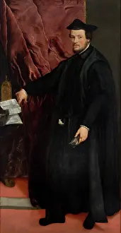 Titian 1488 1576 Prints: Portrait of Cardinal Cristoforo Madruzzo (1512-1578), 1552. Creator: Titian (1488-1576)