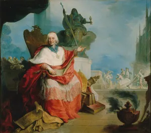 Noailles Prints: Portrait of Cardinal Louis Antoine de Noailles (1651-1729), 1729. Creator: Anonymous