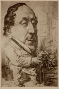 Carjat Prints: Portrait Caricature of the composer Gioachino Antonio Rossini (1792-1868)