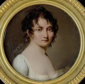 Gouache On Horn Prints: Portrait of Caroline Bonaparte (1782-1839)