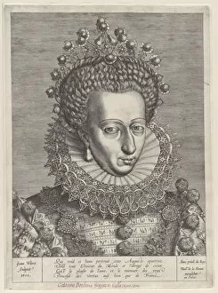 Neck Ruff Gallery: Portrait of Catherine de Bourbon, 1600. Creator: Jan Wierix