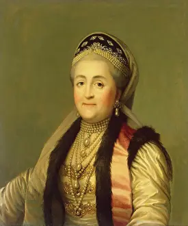 Wealthy Prints: Portrait of Catherine II Wearing a Kokoshnik