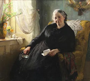 Magnifying Glass Prints: Portrait of Cecilie Trier, née Melchior, 1885. Creator: Bertha Wegmann