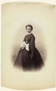 Vignette Prints: Portrait of Celine Montaland (?), about 1858. Creator: Gustave Le Gray