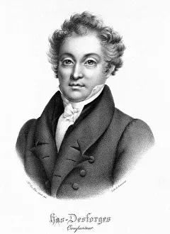Lemercier Prints: Portrait of the cellist, conductor and composer Pierre-Louis Hus-Desforges (1773-1838)