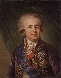 Purple Prints: Portrait of Chancellor A.A. Bezborodko, 1805. Creator: Unknown